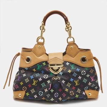 Pre Owned Louis Vuitton Black Multicolore Monogram Canvas Ursula Bag