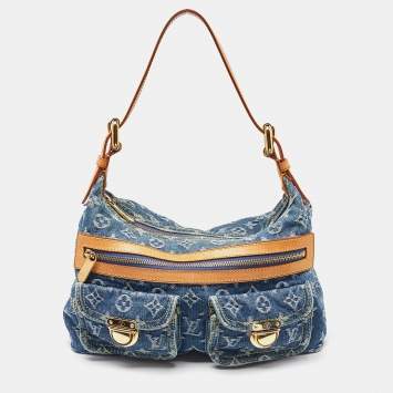 Pre Owned Louis Vuitton Blue Monogram Denim Baggy PM Bag