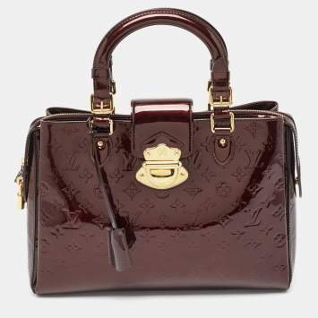 Pre Owned Louis Vuitton Amarante Monogram Vernis Melrose Avenue Bag