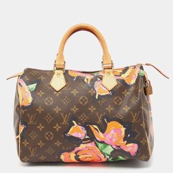 Pre Owned Louis Vuitton Multicolor Monogram Canvas Limited Edition Stephen Sprouse Roses Speedy 30 Bag