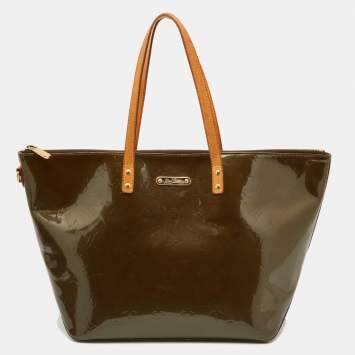 Pre Owned Louis Vuitton Vert Bronze Monogram Vernis Bellevue GM Bag