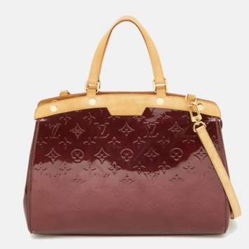 Pre Owned Louis Vuitton Amarante Monogram Vernis Brea MM Bag