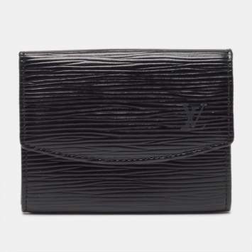 Pre Owned Louis Vuitton Black Epi Leather Business Card Holder