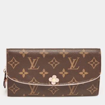 Pre Owned Louis Vuitton Monogram Canvas Emilie Bloom Flower Wallet 