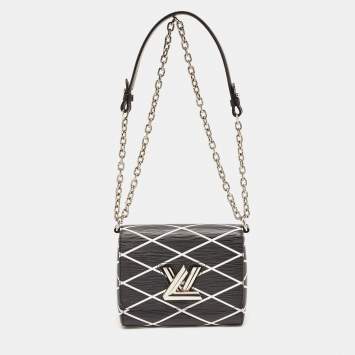 Pre Owned Louis Vuitton Black/White Malletage Epi Leather Twist PM Bag