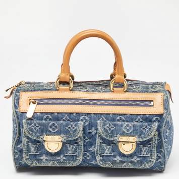 Pre Owned Louis Vuitton Blue Monogram Denim Neo Speedy Bag