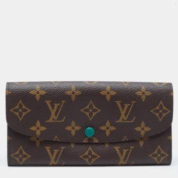 Pre Owned Louis Vuitton Green Monogram Canvas Emilie Wallet