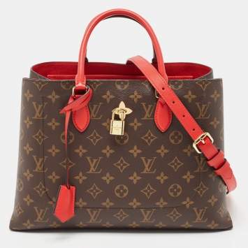 Pre Owned Louis Vuitton Coquelicot Monogram Canvas Flower Tote