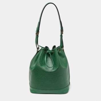 Pre Owned Louis Vuitton Borneo Green Epi Leather Noe Bag