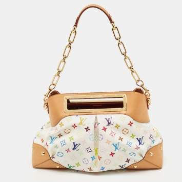 Pre Owned Louis Vuitton White Monogram Multicolore Canvas Judy GM Bag
