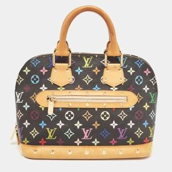 Pre Owned Louis Vuitton Black Multicolore Monogram Canvas Alma PM Bag