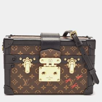 Pre Owned Louis Vuitton Black Monogram Canvas Petite Malle Bag