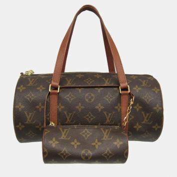Pre Owned Louis Vuitton Brown Monogram Canvas Papillon 30 Satchel