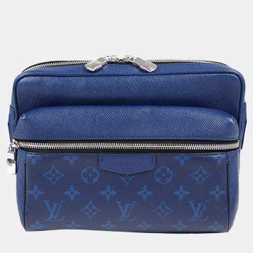 Pre Owned Louis Vuitton Blue Monogram Taigarama Outdoor Messenger