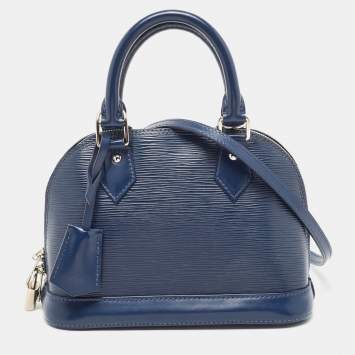 Pre Owned Louis Vuitton Myrtille Blue Epi Leather Alma BB Bag