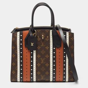 Pre Owned Louis Vuitton Multicolor/Monogram Canvas and Brogues Leather City Steamer MM Bag