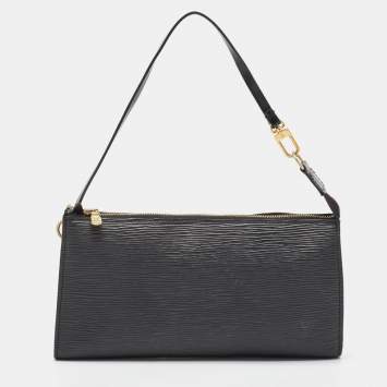 Pre Owned Louis Vuitton Black Epi Leather Pochette Accessoires Bag