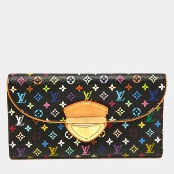 Pre Owned Louis Vuitton Black Monogram Multicolor Monogram Canvas Eugenie Wallet