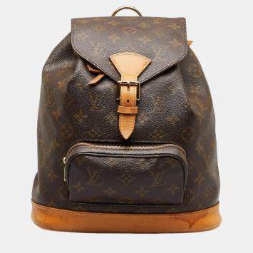 Pre Owned Louis Vuitton Brown Canvas Monogram Montsouris MM Backpack