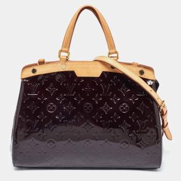 Pre Owned Louis Vuitton Amarante Monogram Vernis Brea MM Bag