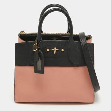 Pre Owned Louis Vuitton Pink/Black Leather City Steamer PM Bag