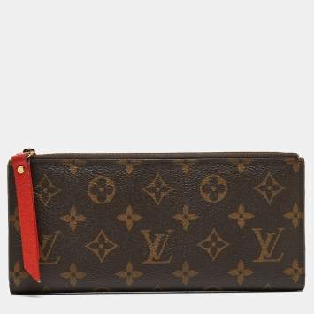 Pre Owned Louis Vuitton Coquelicot Monogram Canvas Adele Wallet