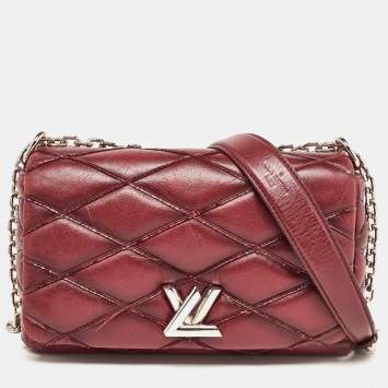 Pre Owned Louis Vuitton Bordeaux Malletage Leather GO-14 PM Bag