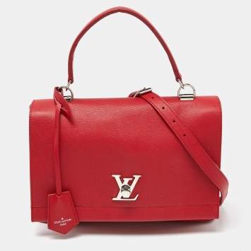 Pre Owned Louis Vuitton Rubis Leather Lockme II Bag
