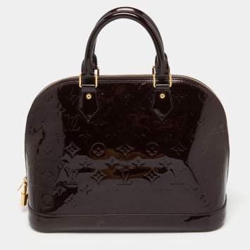 Pre Owned Louis Vuitton Amarante Monogram Vernis Alma PM Bag