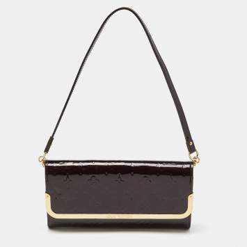 Pre Owned Louis Vuitton Amarante Monogram Vernis Rossmore MM Bag