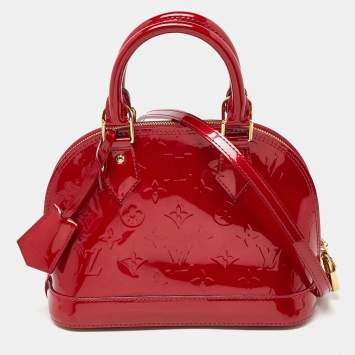Pre Owned Louis Vuitton Cerise Monogram Vernis Alma BB Bag