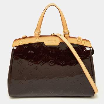 Pre Owned Louis Vuitton Amarante Monogram Vernis Brea MM Bag