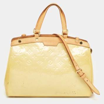Pre Owned Louis Vuitton Jaune Passion Monogram Vernis Brea MM Bag