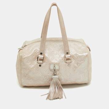 Pre Owned Louis Vuitton Peach Monogram Shimmer Leather Limited Edition Comete Bag