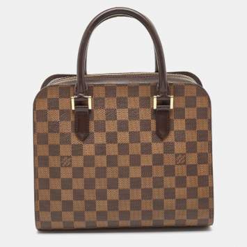 Pre Owned Louis Vuitton Damier Ebene Canvas and Leather Triana Bag