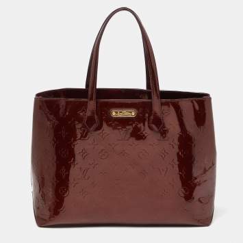 Pre Owned Louis Vuitton Amarante Monogram Vernis Wilshire MM Bag