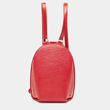 Pre Owned Louis Vuitton Red Epi Leather Mabillon Backpack