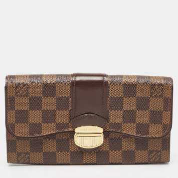 Pre Owned Louis Vuitton Damier Ebene Canvas Sistina Wallet