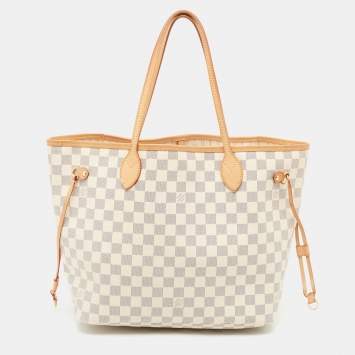 Pre Owned Louis Vuitton Damier Azur Canvas Neverfull MM Bag