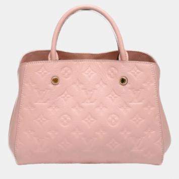 Pre Owned Louis Vuitton Rose Poudre Empreinte BB Leather Montaigne Satchel