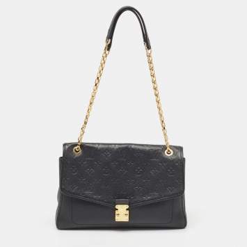 Pre Owned Louis Vuitton Black Monogram Empreinte Leather St Germain MM Bag