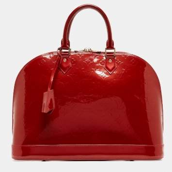 Pre Owned Louis Vuitton Pomme D Amour Monogram Vernis Alma GM Bag