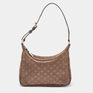 Pre Owned Louis Vuitton Brown Monogram Satin Boulogne Bag
