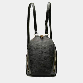 Pre Owned Louis Vuitton Black Leather Epi Mabillon Backpack  