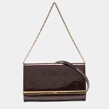 Pre Owned Louis Vuitton Amarante Monogram Vernis Ana Clutch Bag