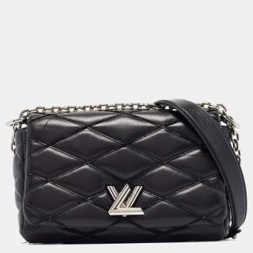 Pre Owned Louis Vuitton Black Malletage Leather GO-14 PM Bag