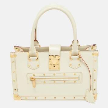 Pre Owned Louis Vuitton White Suhali Leather Le Fabuleux Bag