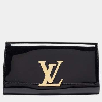 Pre Owned Louis Vuitton Black Patent Leather Louise Clutch