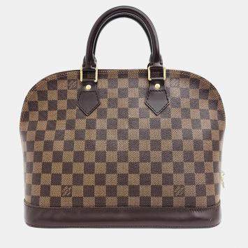 Pre Owned Louis Vuitton Damier Ebene Alma PM Satchel