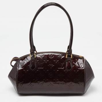 Pre Owned Louis Vuitton Amarante Monogram Vernis Sherwood PM Bag